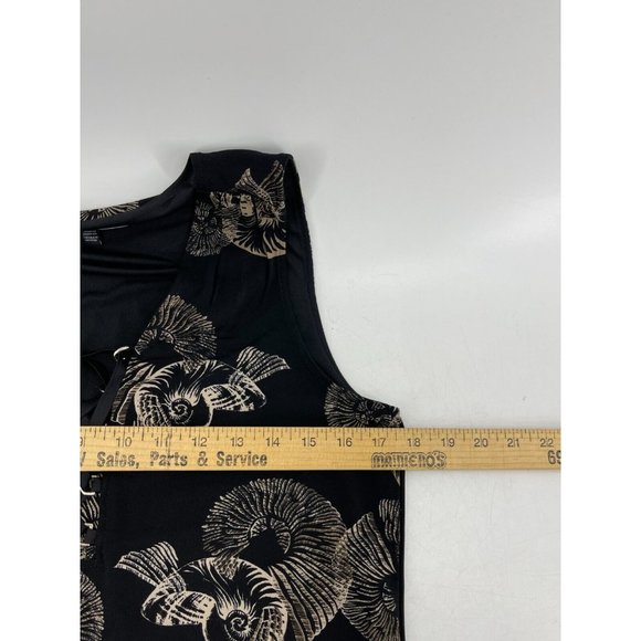 White House Black Market Sleeveless Nautilus Seashell Print Top Blouse Size S - Picture 11 of 14